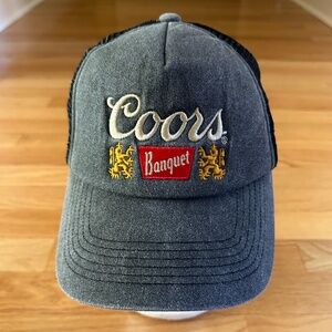 Lucky Brand Coors Banquet Gray Black Hat Cap